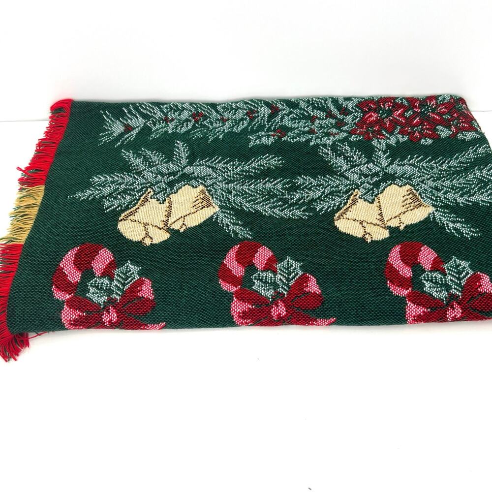 Mohawk Christmas Candycane Throw Blanket, Made In USA,, 55"x 50"